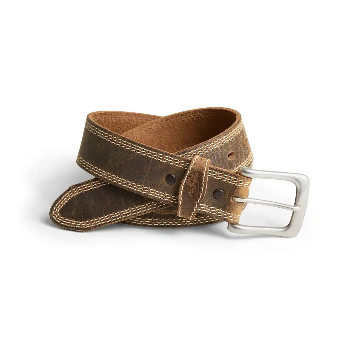 Triple Stitch Leather Belt