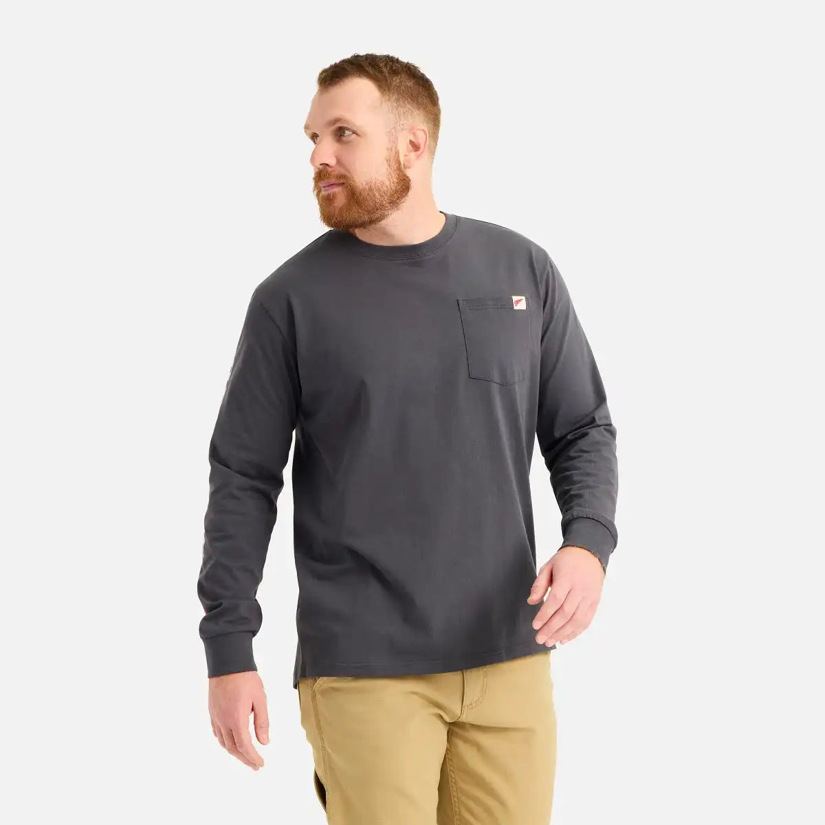 Long Sleeve Pocket T-Shirt with Sleeve Print